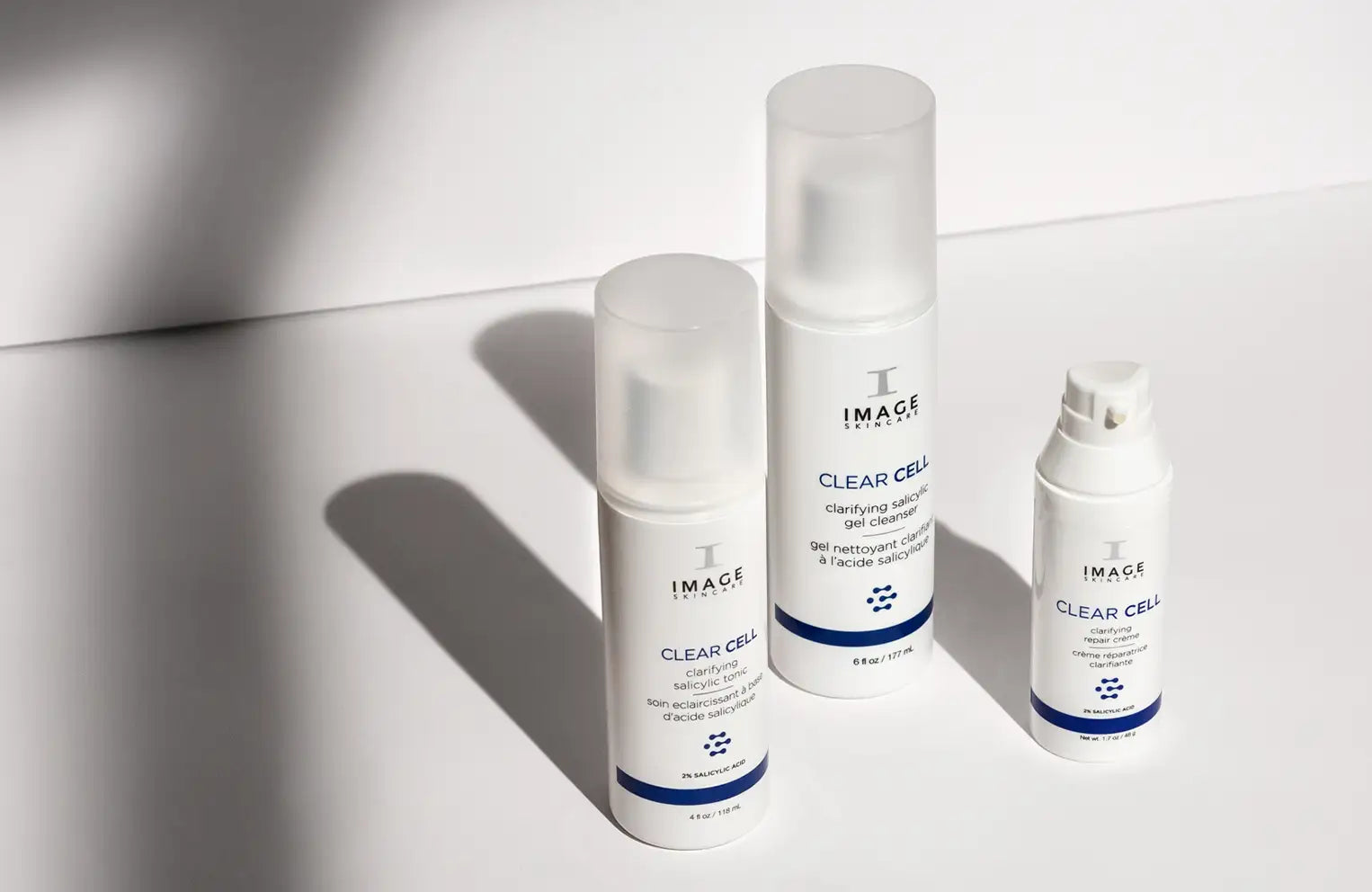 clear cell products on light background