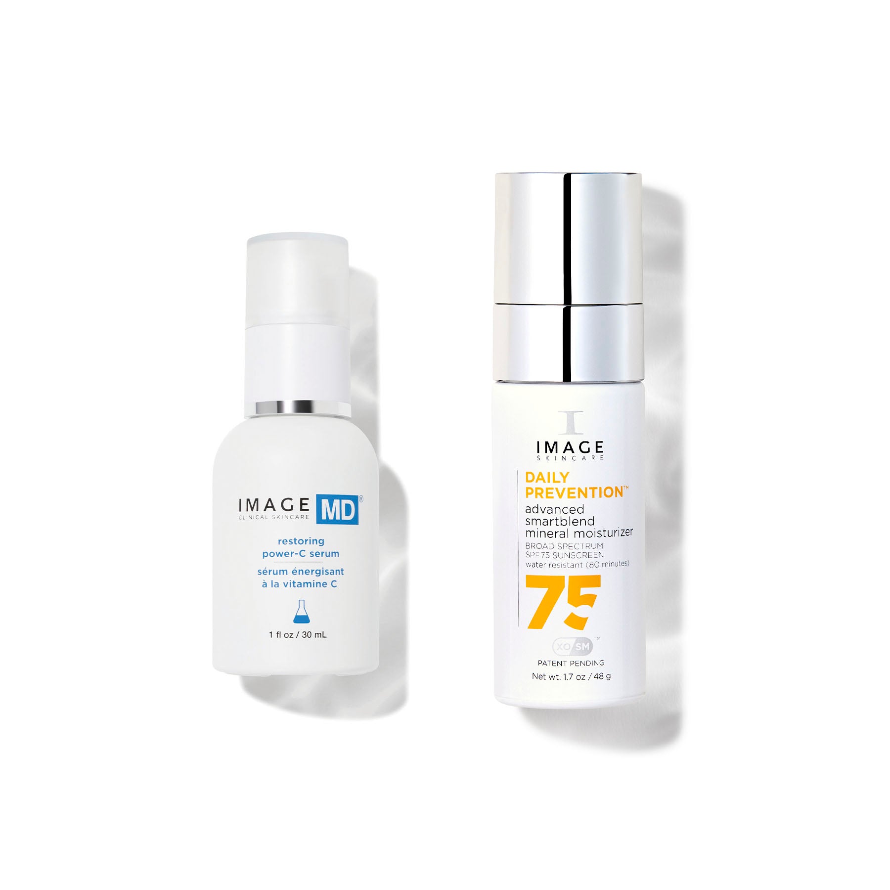Two skincare bottles from the brand 'IMAGE' on a white background