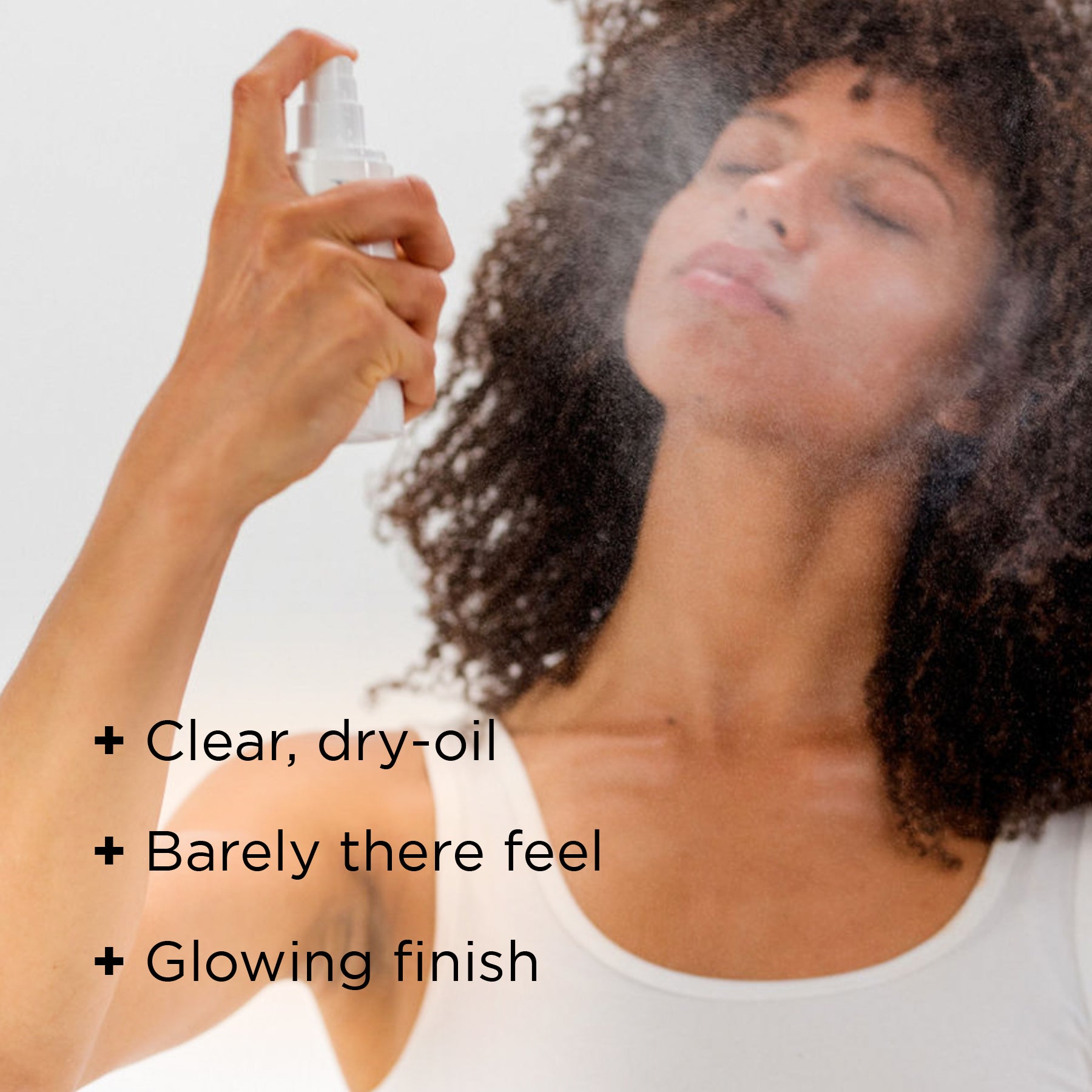 model applying mist with benefits listed