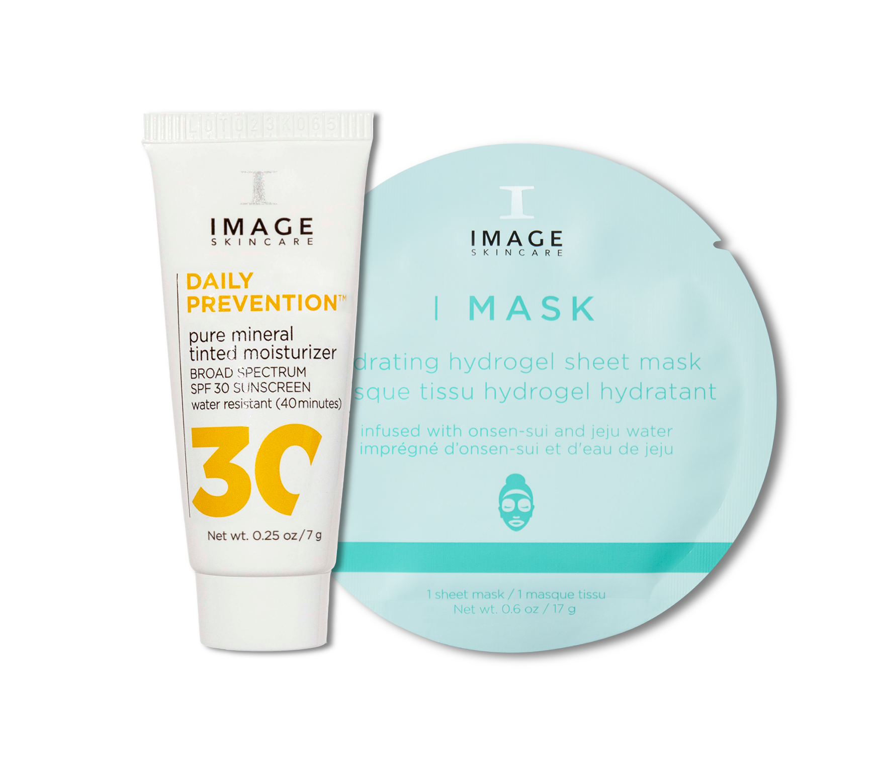 2 FREE GIFTS - DAILY PREVENTION pure mineral tinted moisturizer SPF 30 sample + IMASK hydrating hydrogel sheet mask