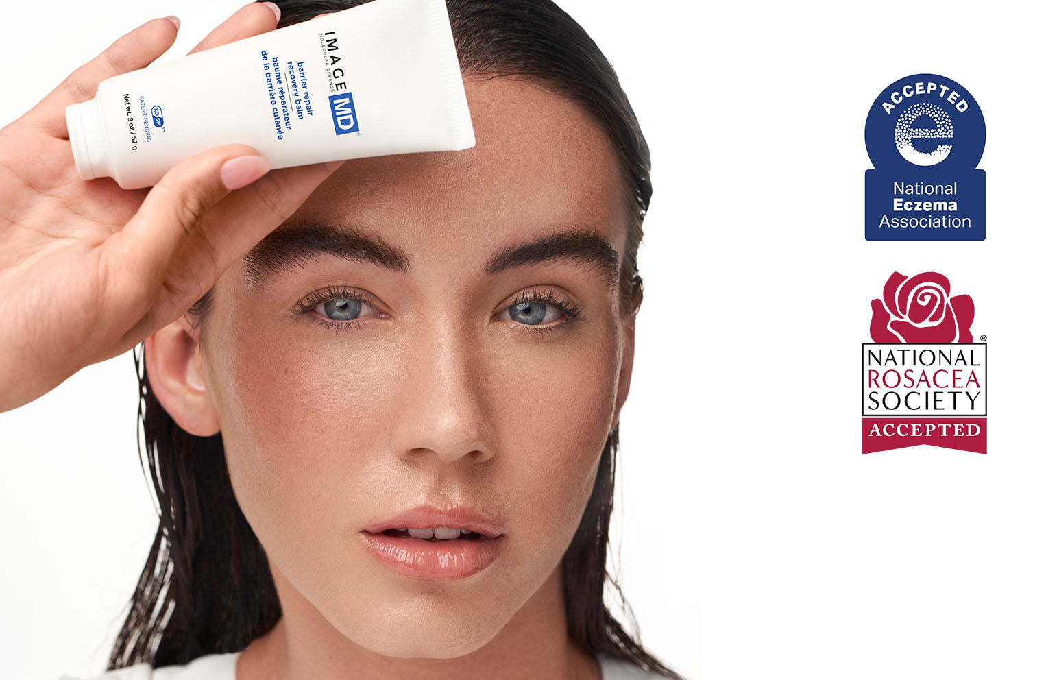 model holding IMAGE MD barrier repair balm