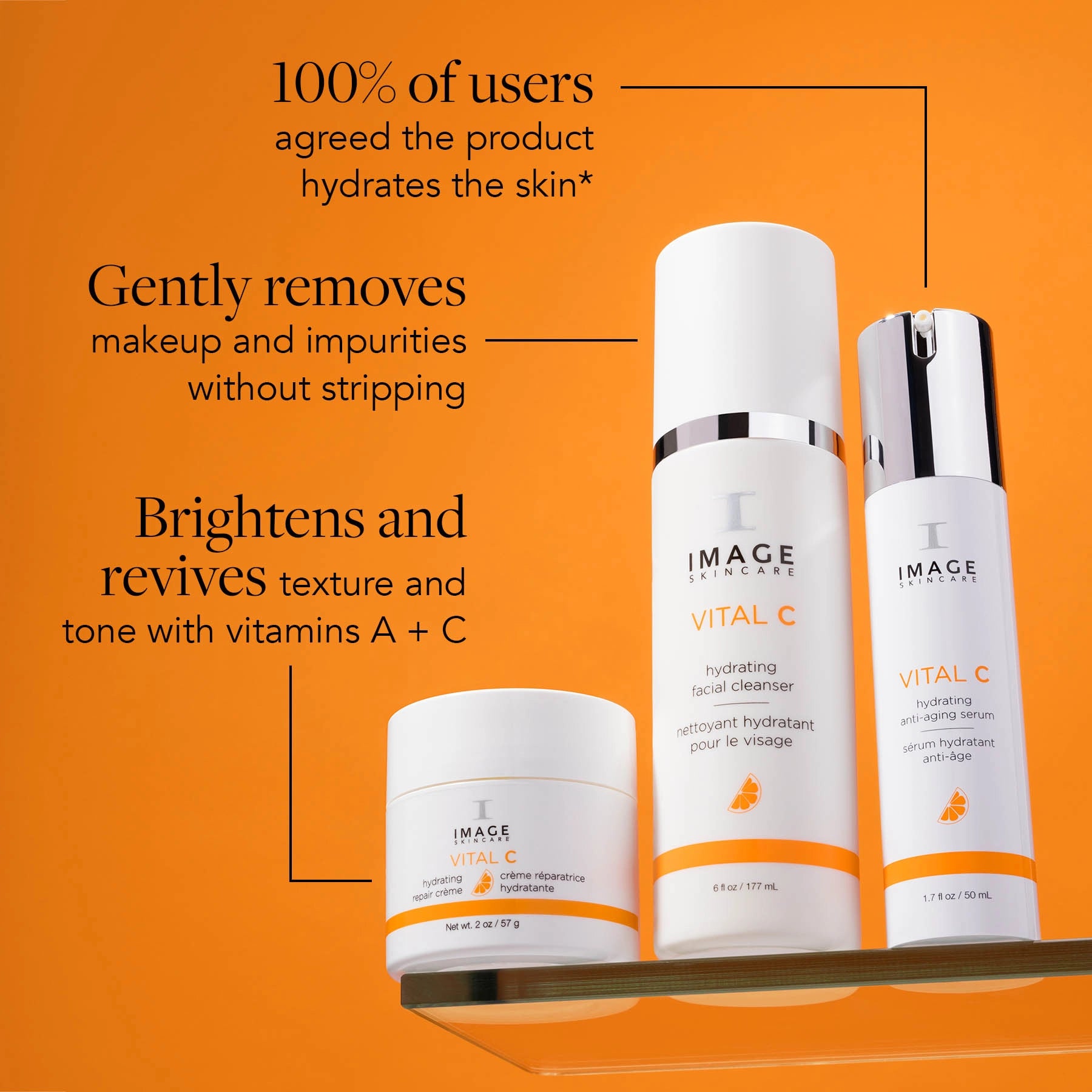 IMAGE Skincare products with text on an orange background