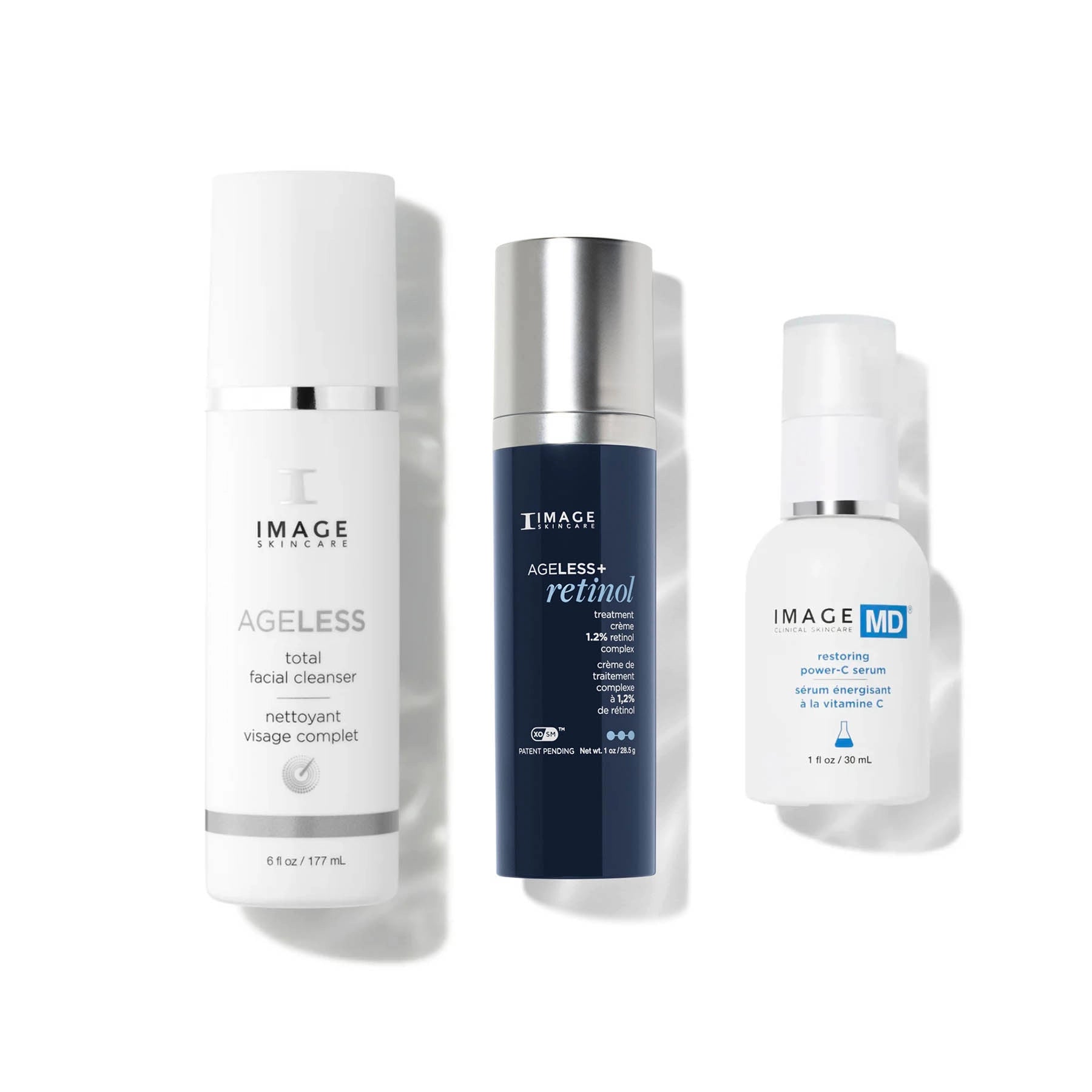 Three skincare products from the IMAGE Skincare brand on a white background