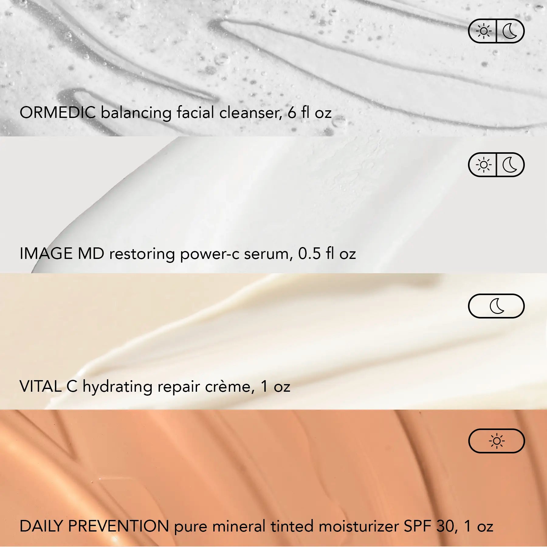 texture shot of each product in kit