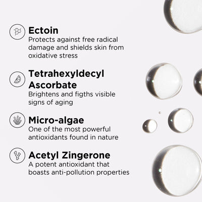 texture shot with list of ingredient specific benefits