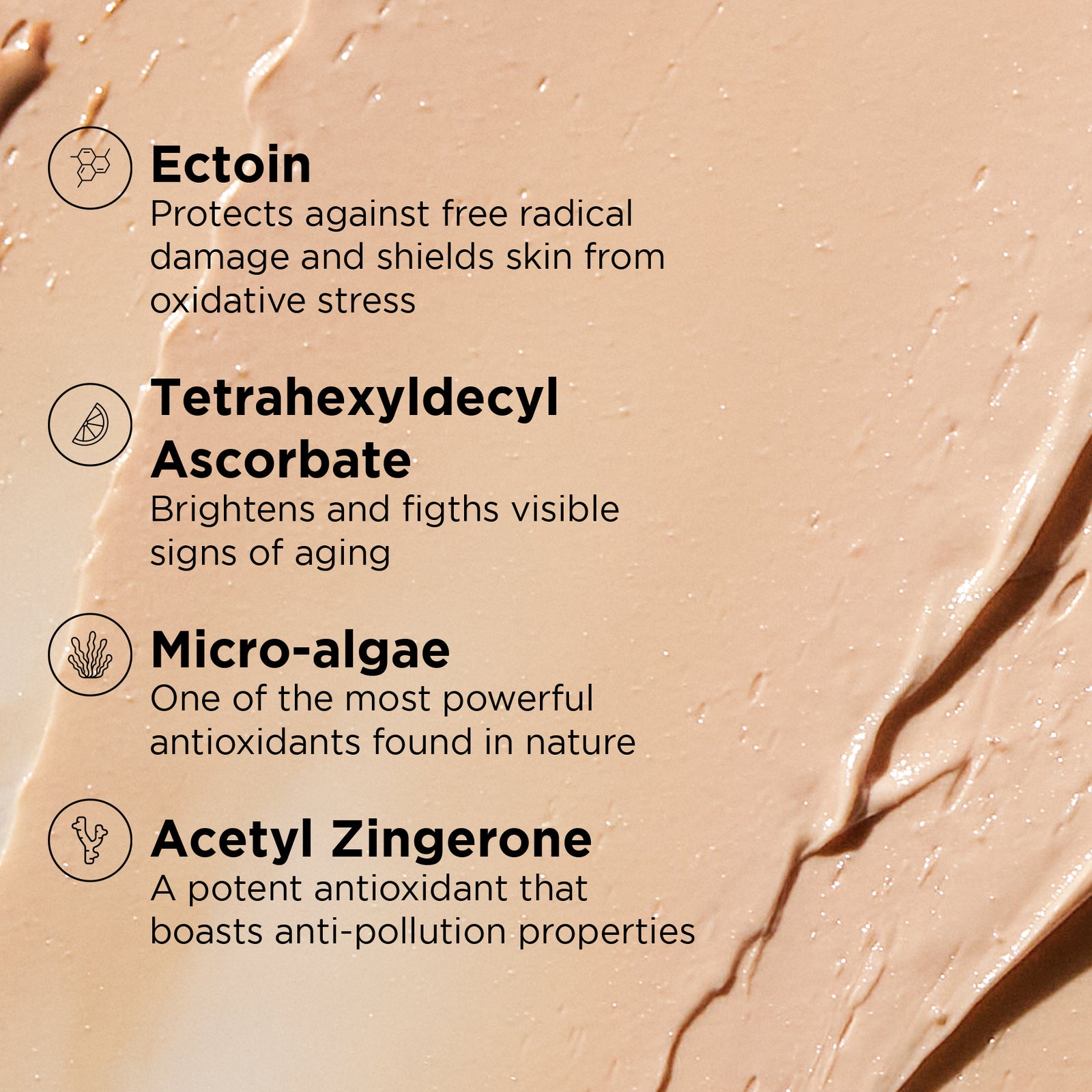 texture shot with ingredient benefits listed