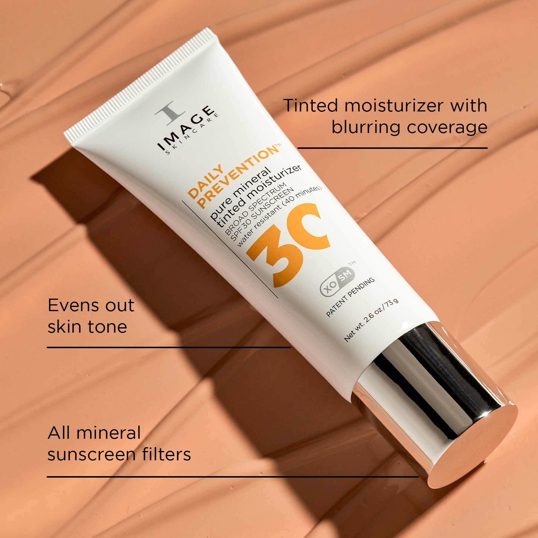product image with texture shot and benefits 