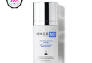 Skincare bottle labeled 'IMAGE MD' on a white background with an award badge at the top left corner.
