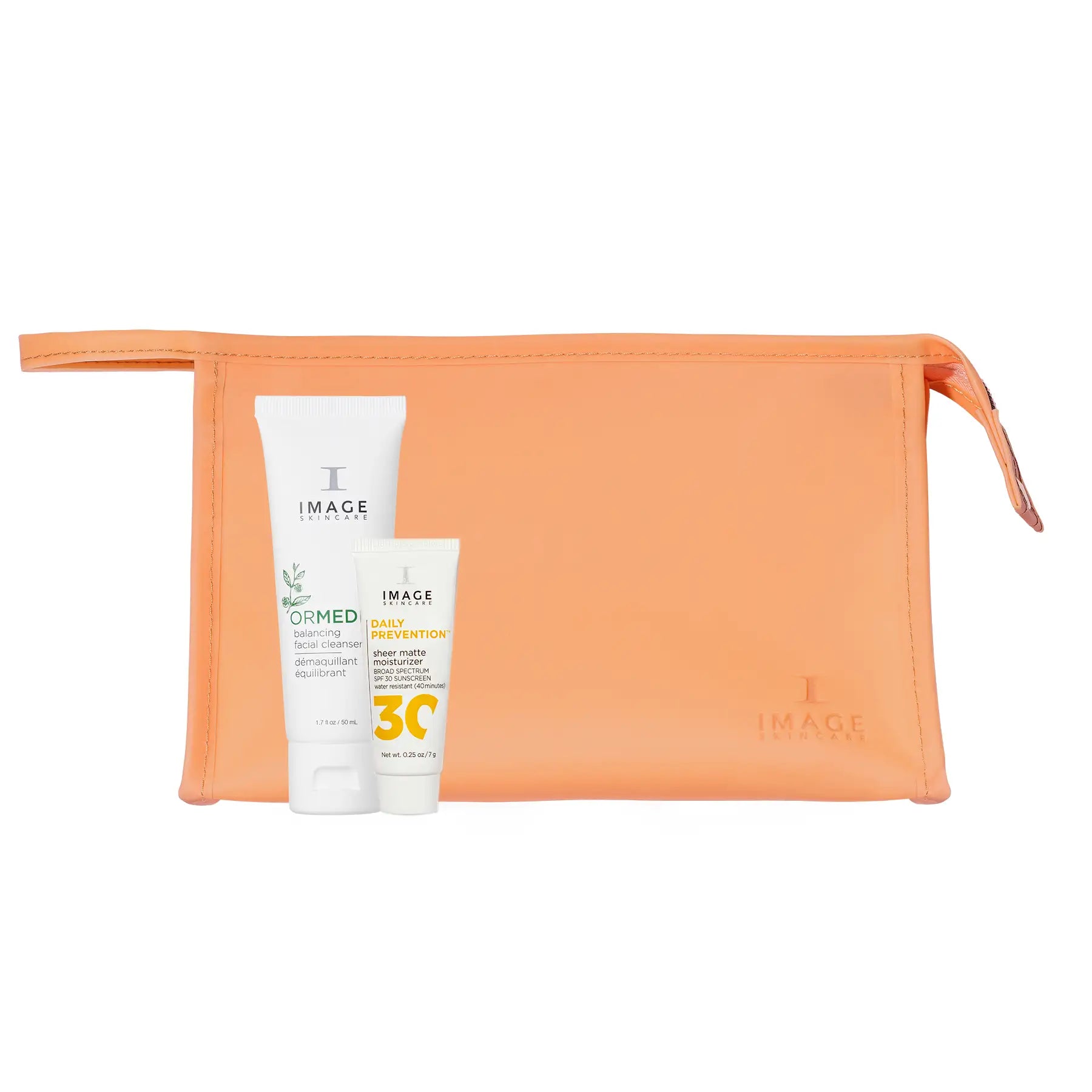 3 FREE GIFTS- Cosmetics Bag + DAILY PREVENTION sheer matte moisturizer SPF30 sample + ORMEDIC balancing cleanser sample