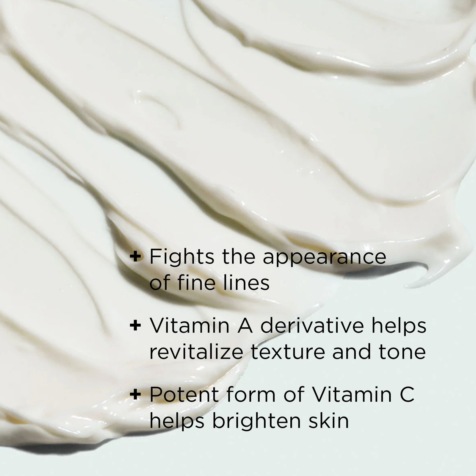 creme texture shot close up with benefits callouts