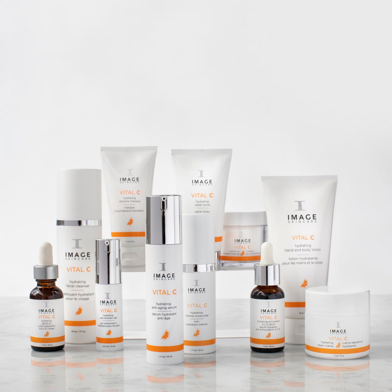 VITAL C products collection shot on white background