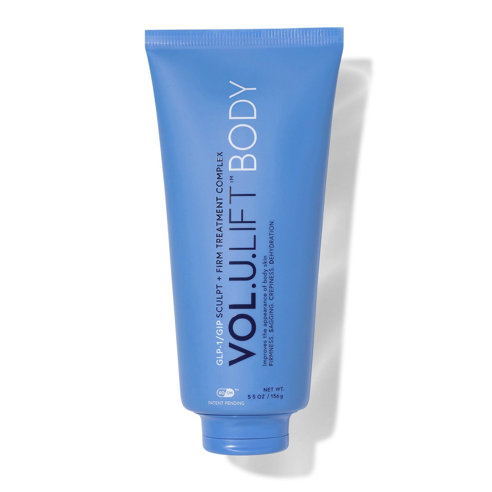 Blue tube of VOL.U.LIFT BODY treatment on a white background