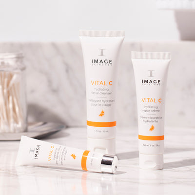 3 kit products on bathroom counter