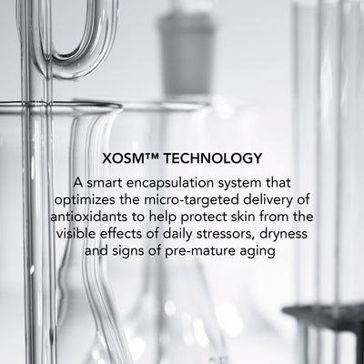 XOSM technology is a smart encapsulation system that optimizes the micro-targeted delivery of antioxidants to help protect skin