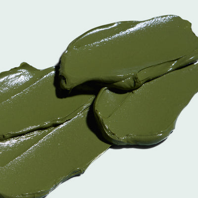 texture shot of green probiotic mask