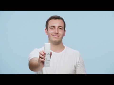 video of model applying cleanser